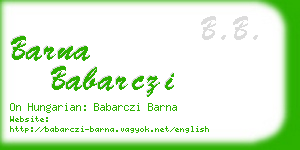 barna babarczi business card